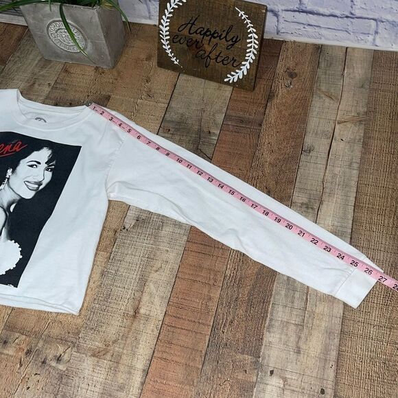 Selena Cropped Top Small  Long Sleeves White - Picture 12 of 12